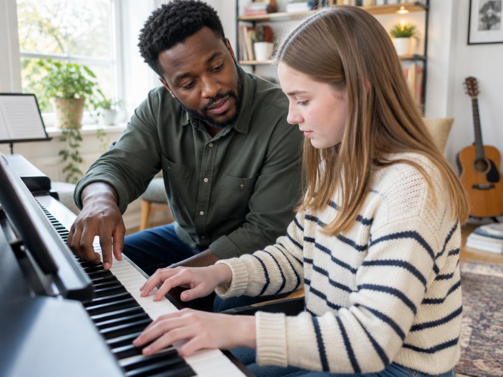Beginner Piano Lesson — illustrative example
